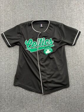 NBA Celtics Black & Green Kids Button Front Jersey